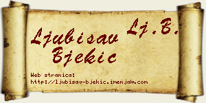 Ljubisav Bjekić vizit kartica
